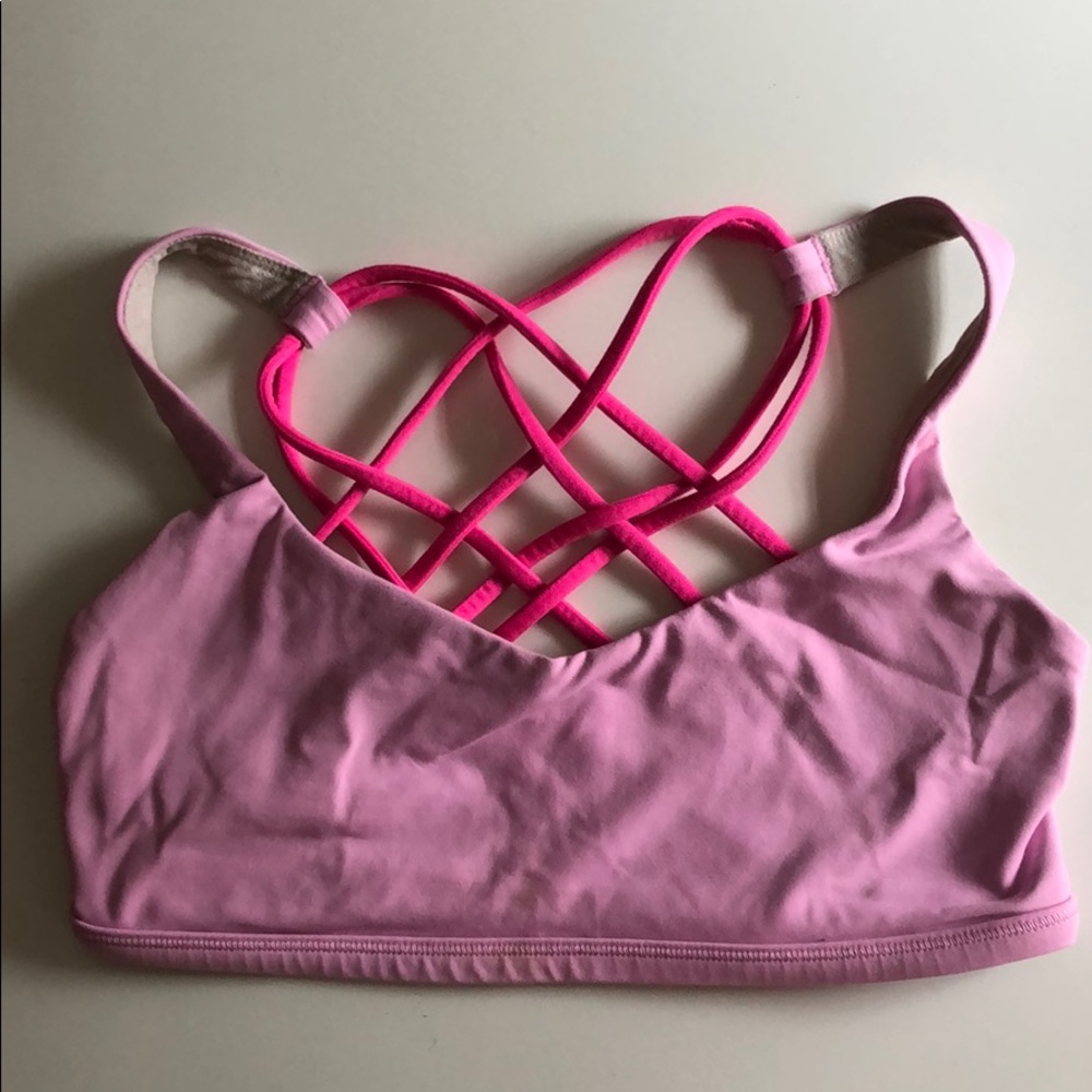 Pink lululemon sports bra size 2